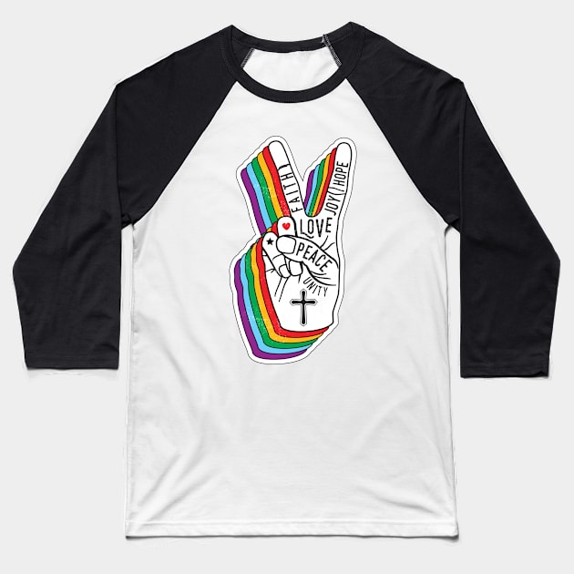 Peace sign rainbow, peace, rainbow, peace sign, love, hippie for anti war Baseball T-Shirt by laverdeden